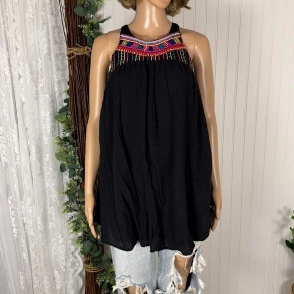 Billabong embroidered halter long top Small
